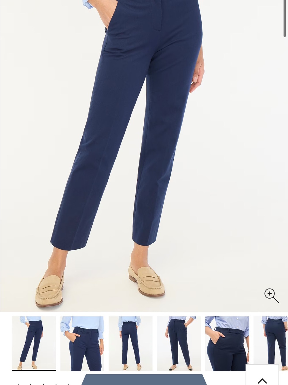 J. Crew Navy Cropped Straight-Leg Pants
